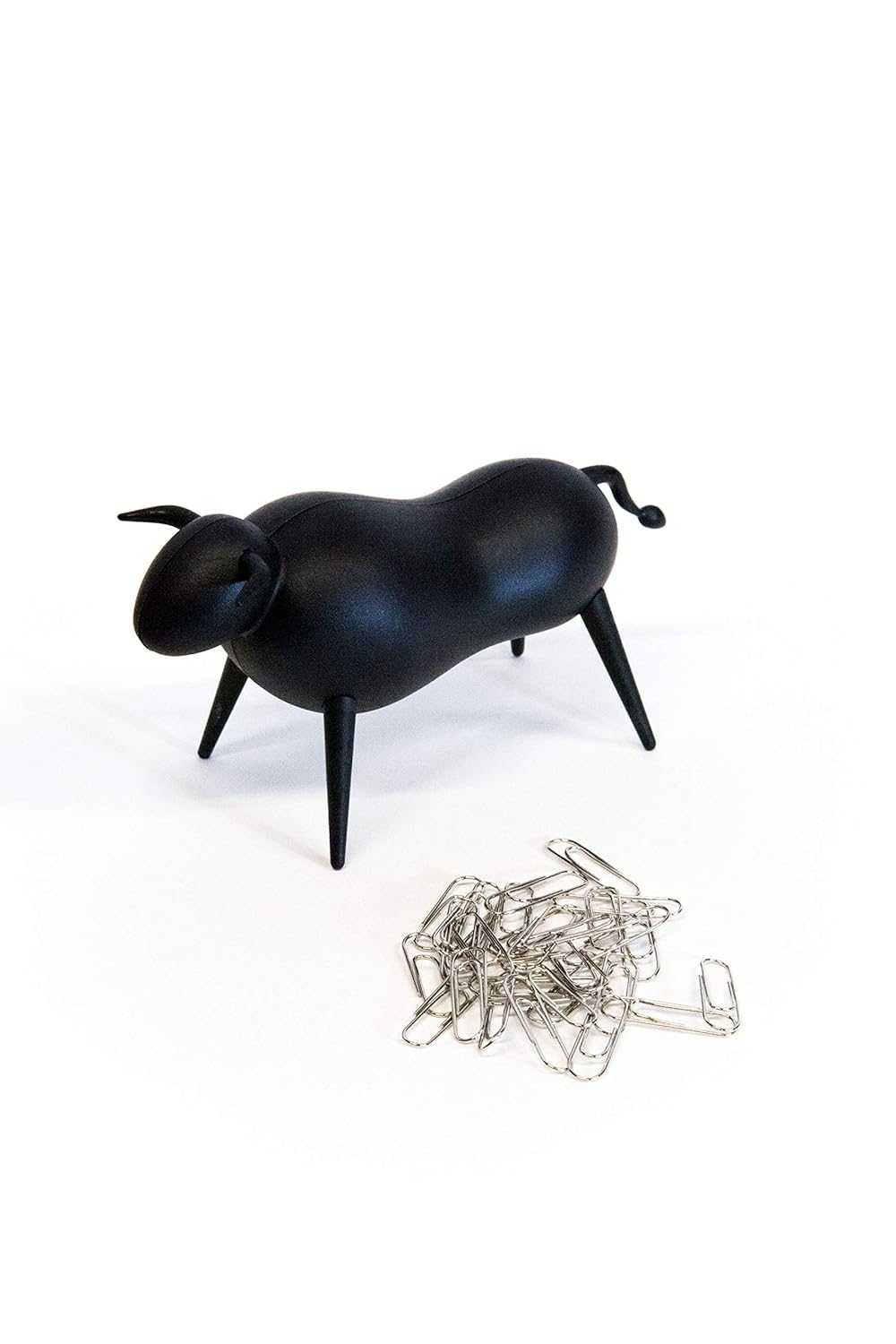 Magnetic Bull Paperclip Holder - Funny Office Desk Accessories, Secure Magnetic Paper Clip Holder, Holds Staples, Paper Clips, Bobby Pins, AND MORE, Fun Magnetic Desk Organizer
