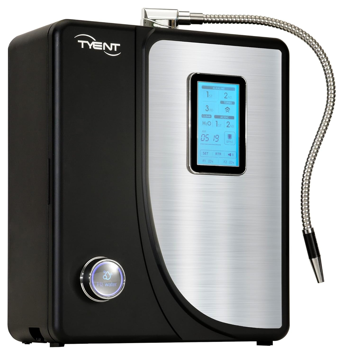 Tyent Black and Silver Alkaline Water Ionizer with Touchscreen