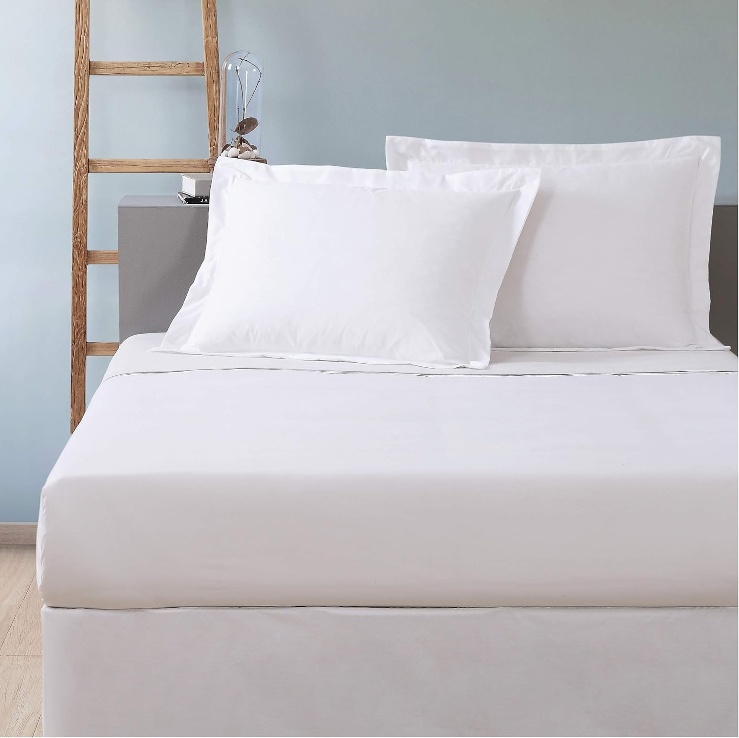 Todays Home TOH24902WHIT07 Levinsohn Basic Cotton Rich Tailored Sham with 2 in. Flange White - Standard - Pack of 2