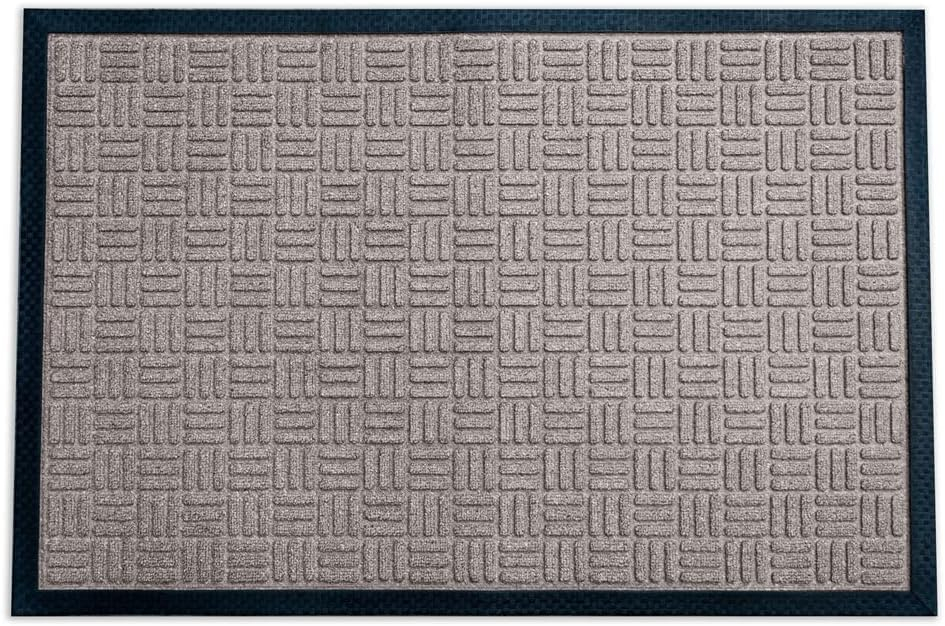 Envelor Door Mat Indoor Outdoor Front Doormat Welcome Mat Low Profile Durable Non-Slip Floor Mat for Entryway, Patio, Garage, Entrance Shoe Scraper, Checker, 24 x 36 Inches - Beige