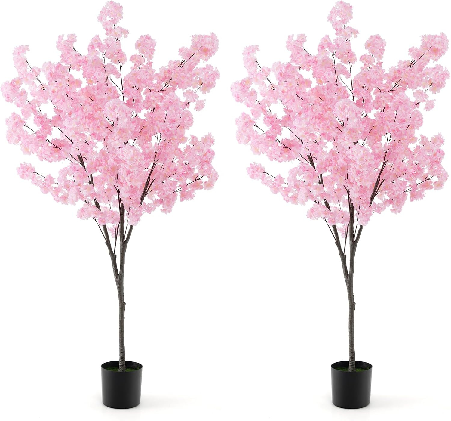 Spaco 6.5 FT Tall Artificial Cherry Blossom Tree with 1170 Pink Flowers, Artificial Cherry Blossom Tree with Stable Structure, Versatile Artificial Cherry Blossom Tree for Indoor and Outdoor, Pink