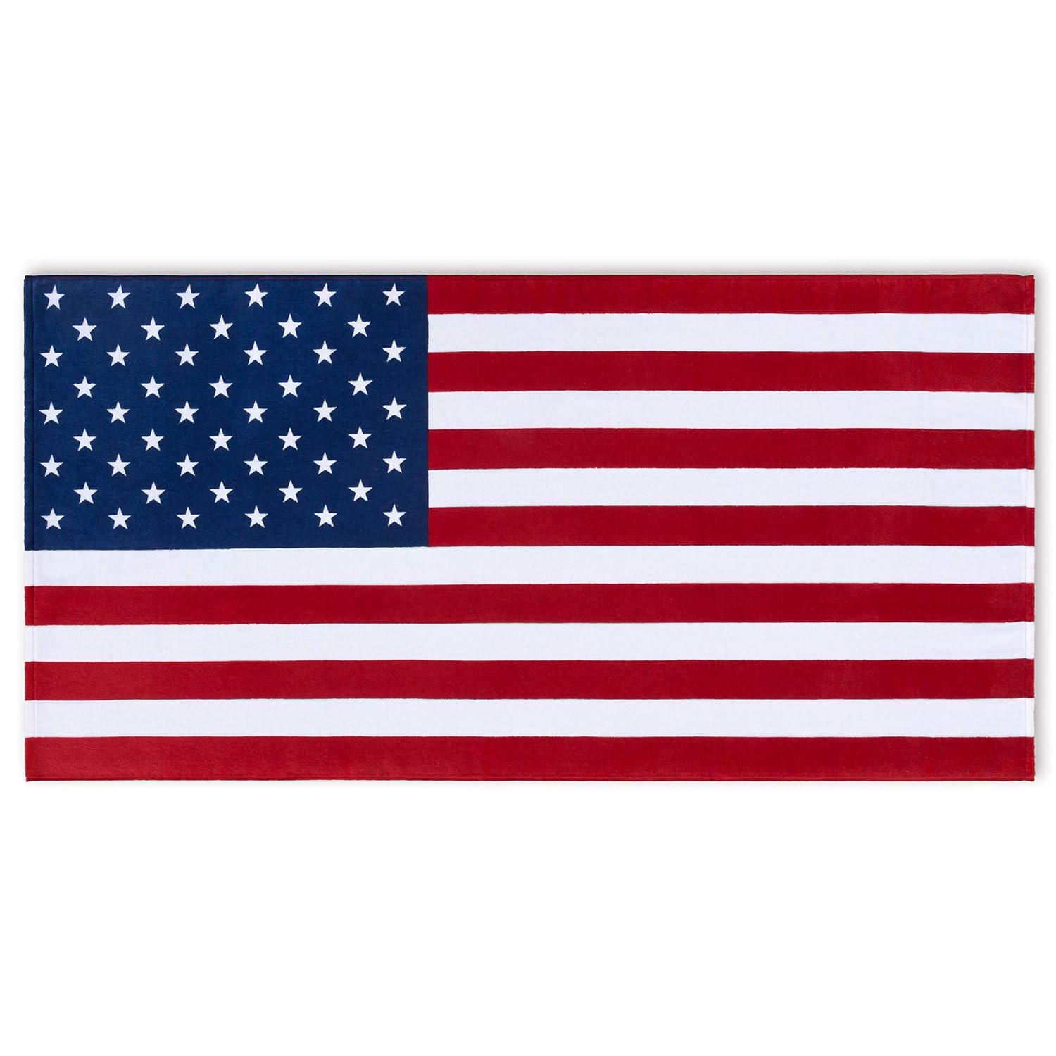 American Flag Beach Towel 30 x 60 inch (76 x 152 cm) USA Patriot 100% Cotton Velour Terry