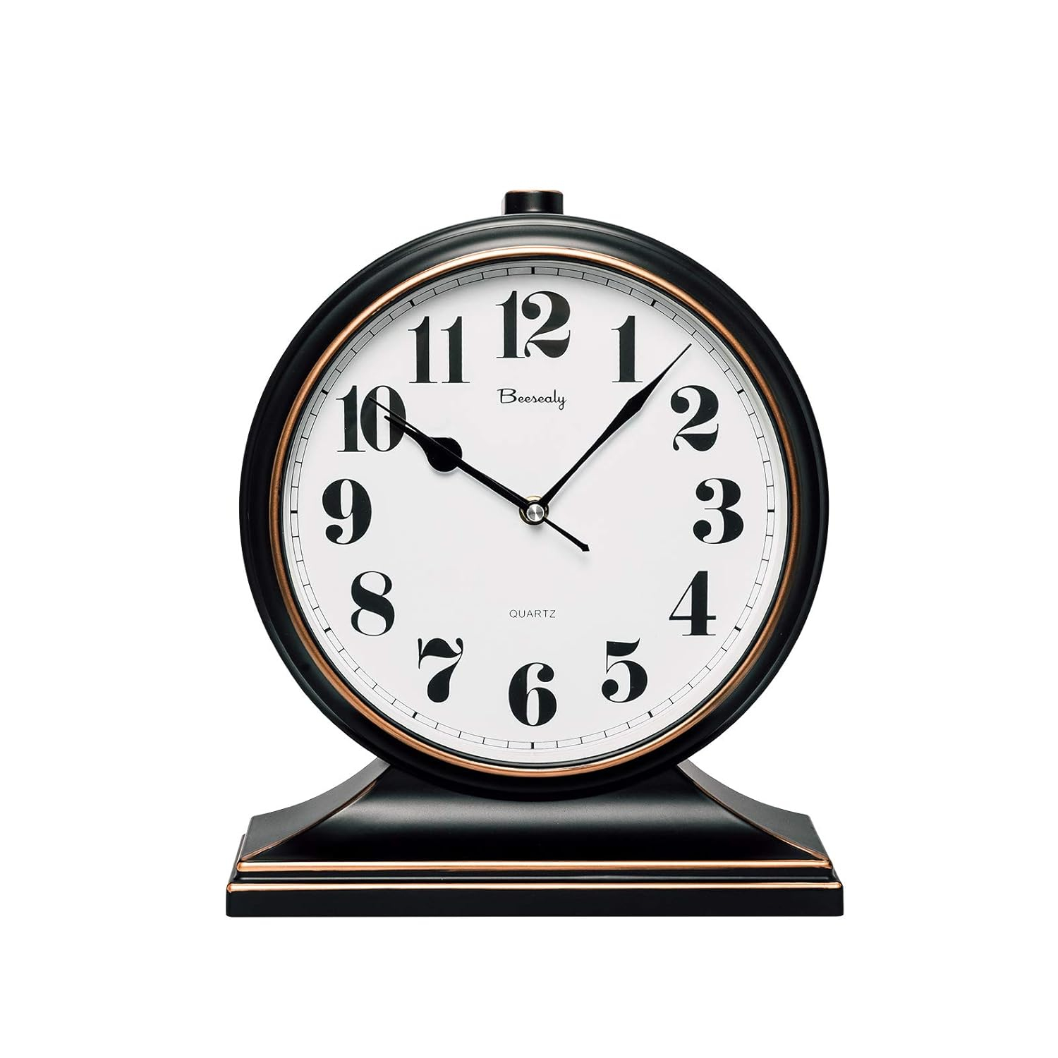 Table Clock-Modern Table Clock Silent-Non-Ticking 10-inch dial, Clear and Easy to Read, Used for Living Room, Bedroom Decoration