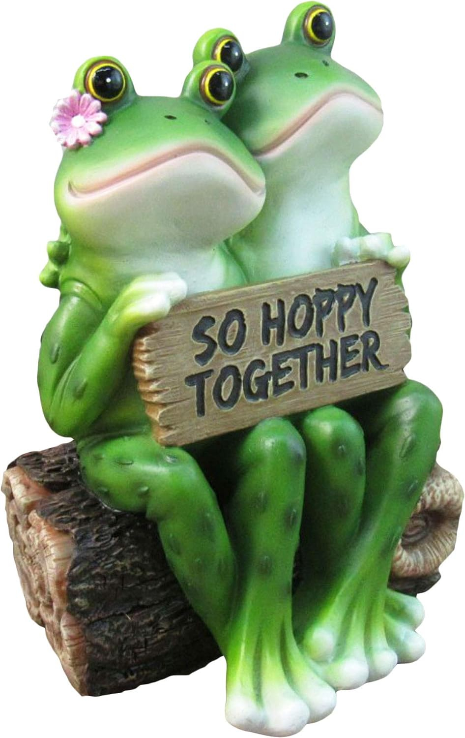"So Hoppy Together" Adorable Amphibian Couple Decorative Resin Frogs Figure