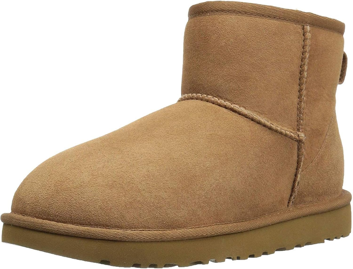 Ugg Women's Classic Mini II Leather Chestnut Ankle-High Suede Boot - 7M