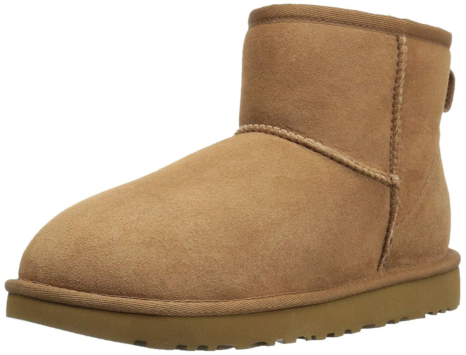 Ugg Women's Classic Mini II Leather Chestnut Ankle-High Suede Boot - 7M