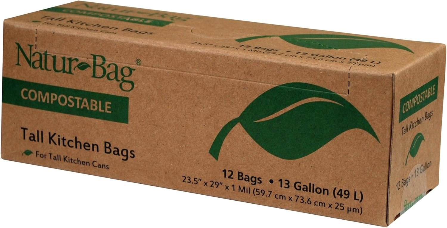 Natur-Bag NT1075-RTL-00007 Large Food Waste Compostable Bag, 13 Gallon