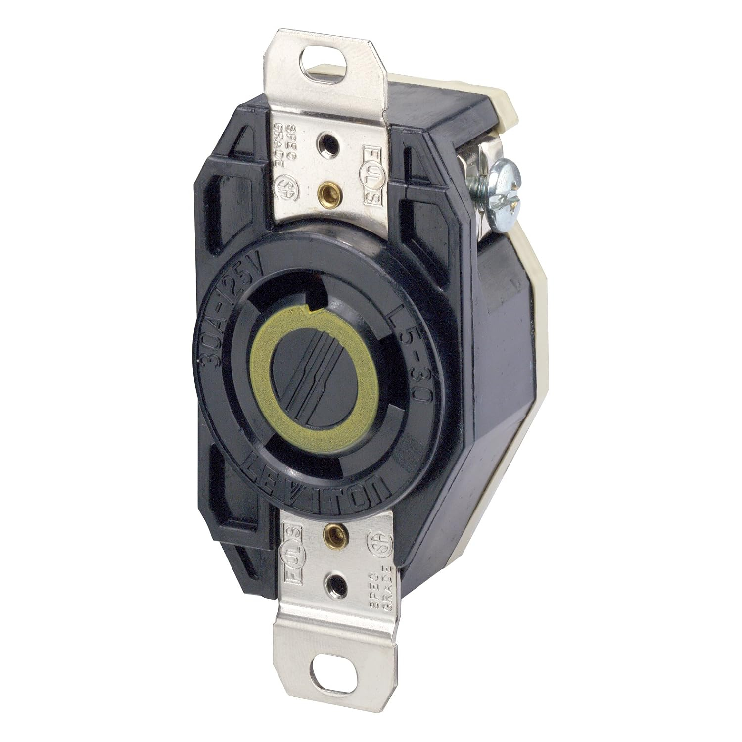 Black Industrial Grade Flush Mount Locking Receptacle