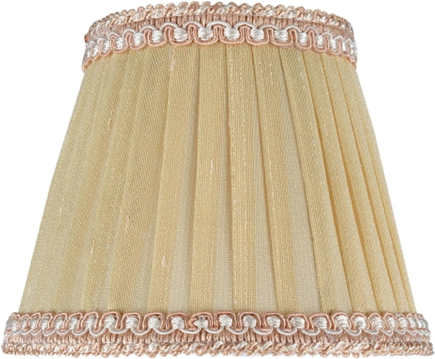 Aspen Creative 33002 Small Pleated Empire Clip-On Lamp Shade 1 Pack, Transitional Design in Ivory, 5" bottom width 3" x 5" x