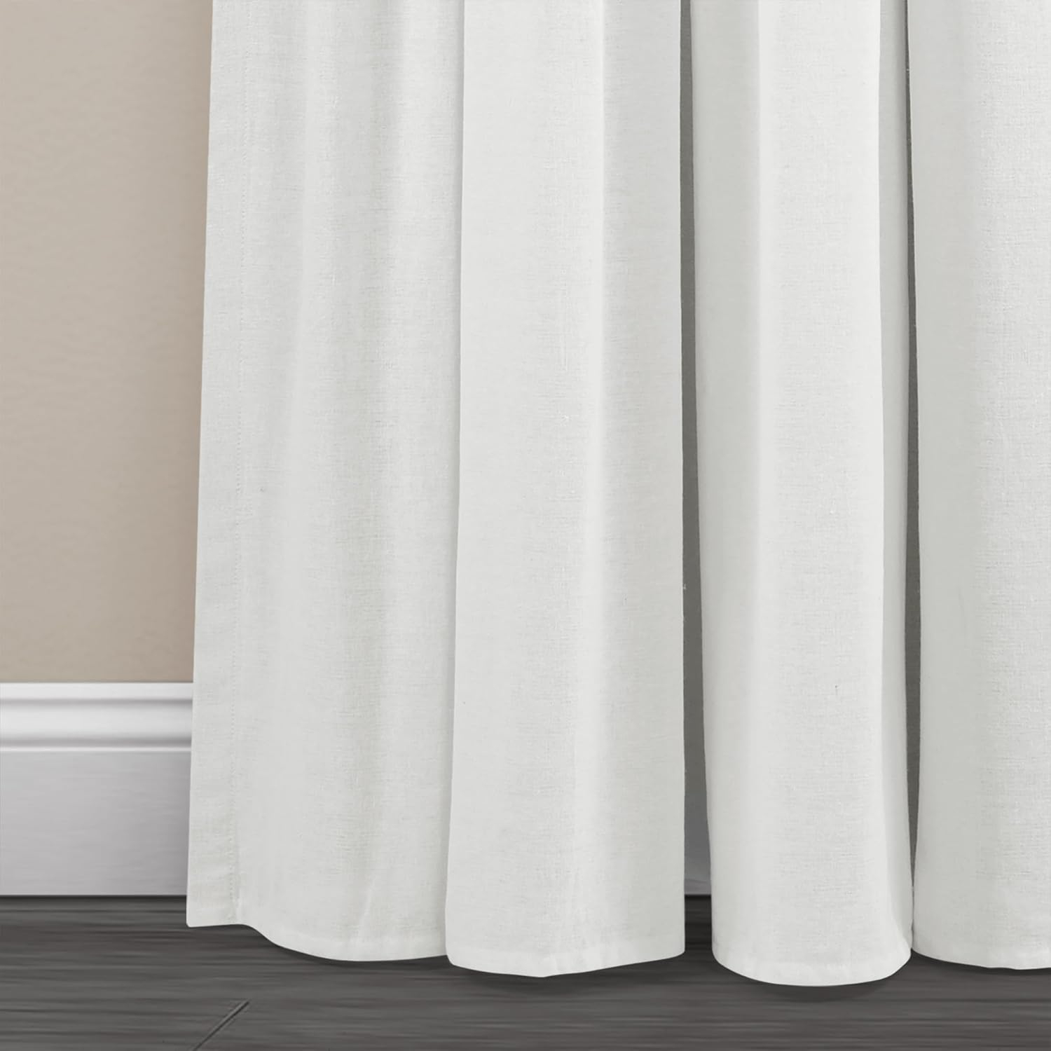 Lush Decor Linen Button 100% Blackout Window Curtain Panel, Single, 40" W x 84" L, Dark Gray & White - Blackout Curtains - Rustic Decor - Country Farmhouse Curtains For Bedroom