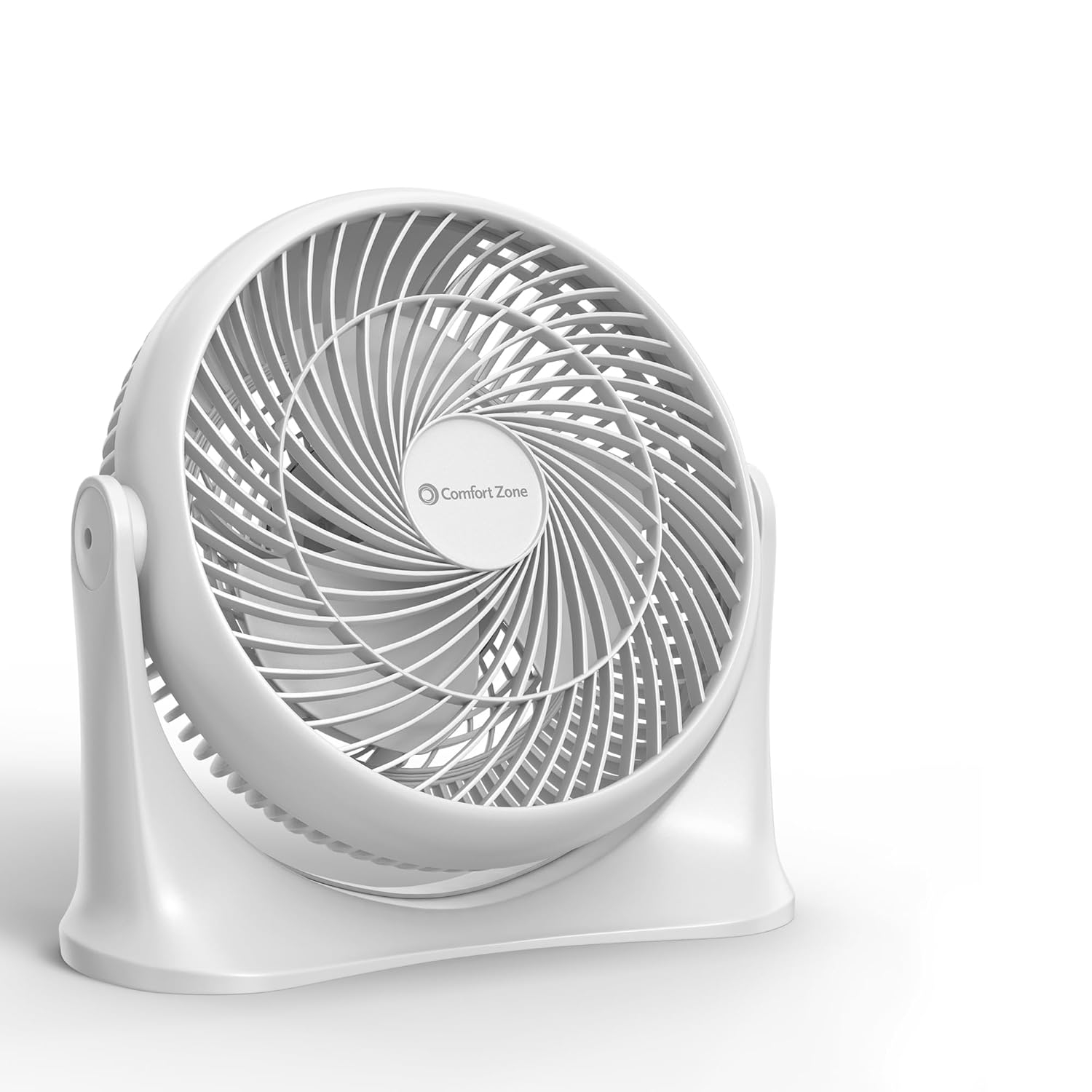 Comfort Zone 11" Desktop Table Fan with Adjustable Tilt, White