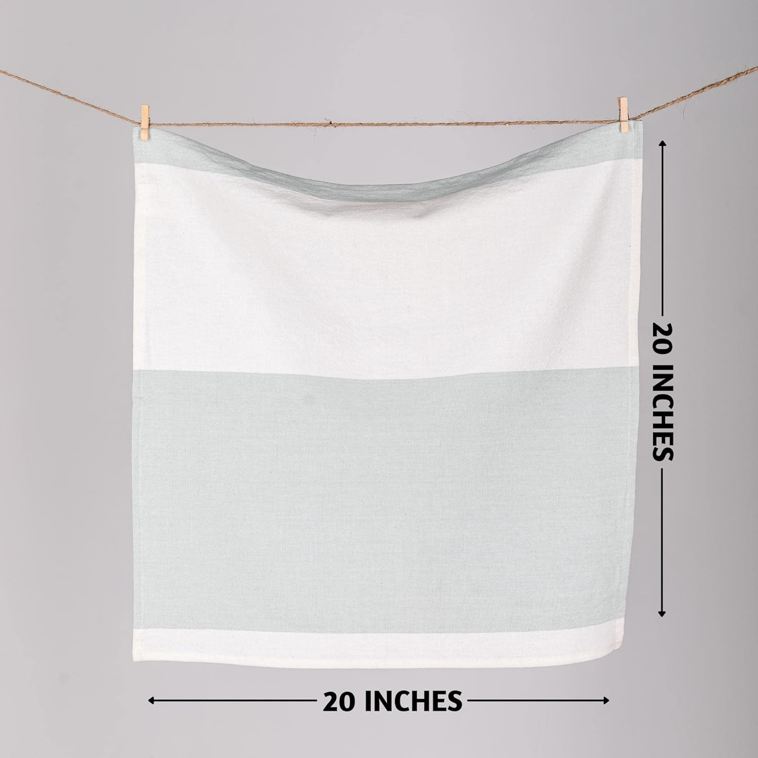 Folkulture Cloth Napkins | (20x20) Set of 4 Cotton Table Napkin Cloth Washable and Soft for Farmhouse Style Decorations | Durable - Reusable, Boho Dinner Napkins Cloth for Dining Room (Misty Green)
