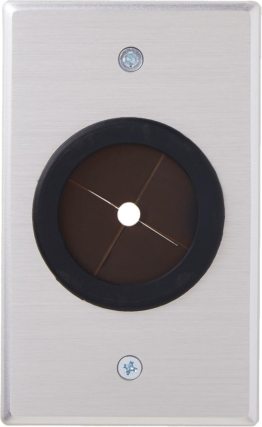 C2G 40489 1.5in Grommet Cable Pass Through Single Gang Wall Plate