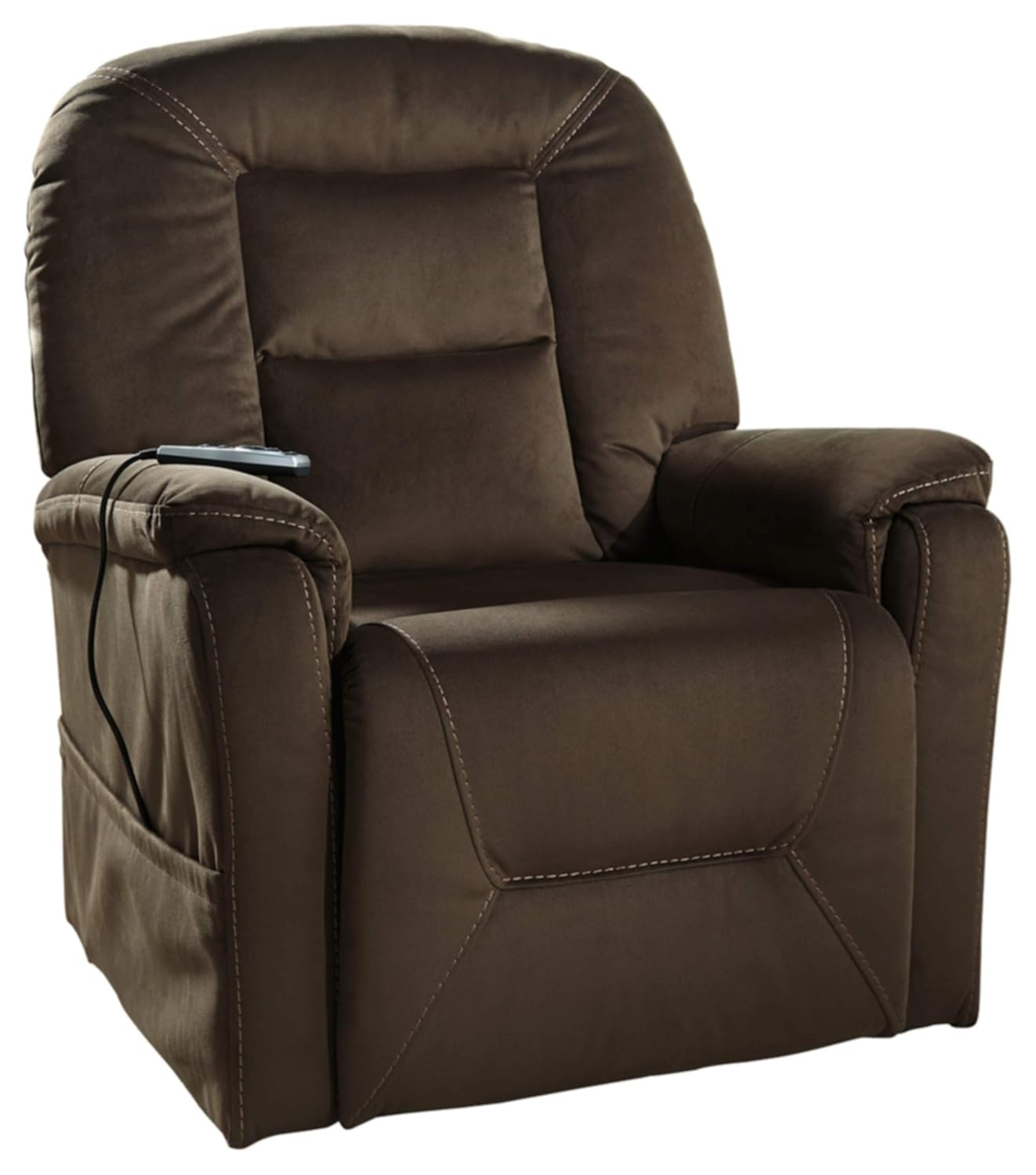 Signature Design by Ashley Contemporary Samir Power Lift Recliner  Coffee