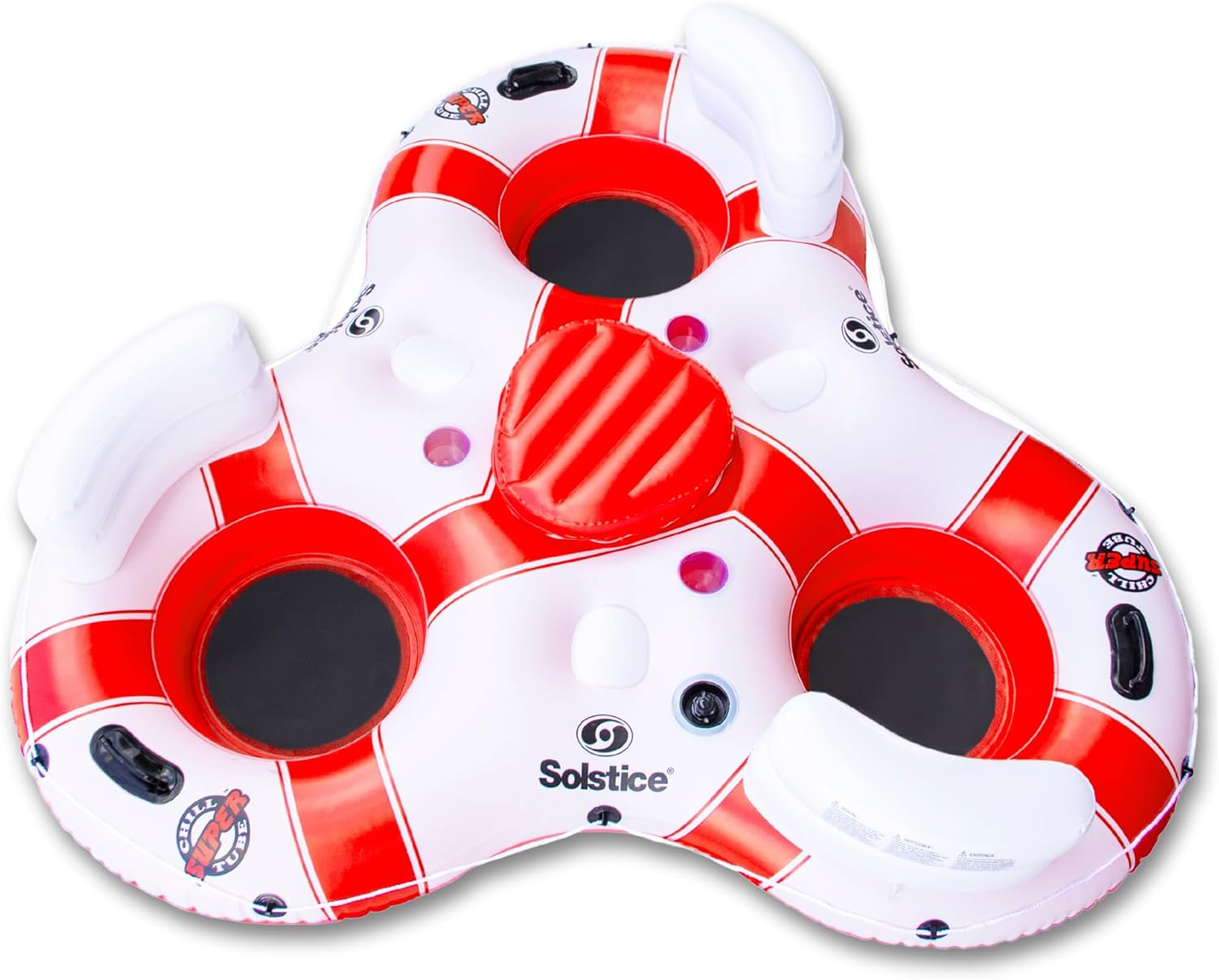 Red and White Heavy Duty Inflatable Floating Island with Cooler