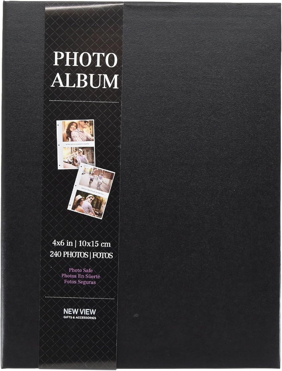 New View Gifts 8 x 10 Black Linen Photo Album, Holds 240 - 4"x6" Photos