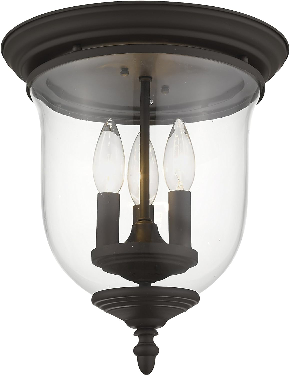 Livex Lighting 5021 Legacy 3 Light Flush Mount Ceiling Fixture - Bronze