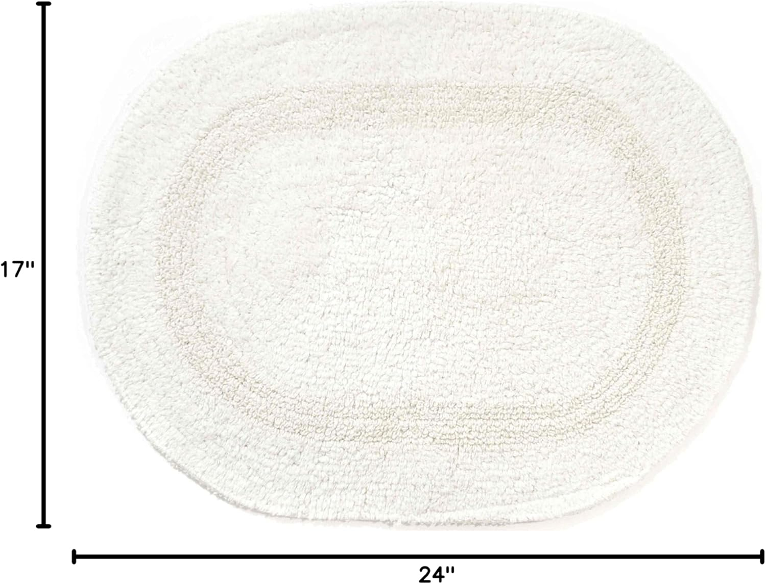 Chesapeake Oval Tub Mat Ivory (17"x24")