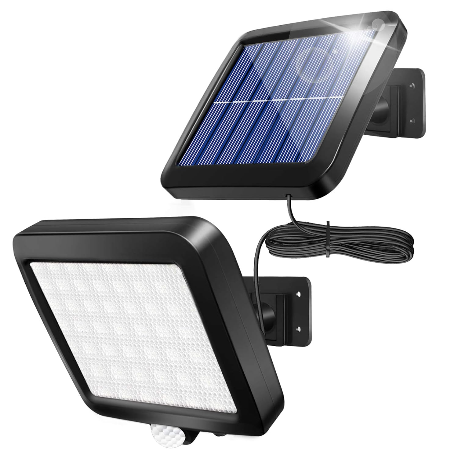 Solar Wall Lights Outdoor with Motion Sensor, 56 LEDs Ultra Bright IP65 Waterproof Separable Solar Porch Light, 16.4 ft Cord Security Light for Patio Yard Deck Garage Driveway Porch Fence