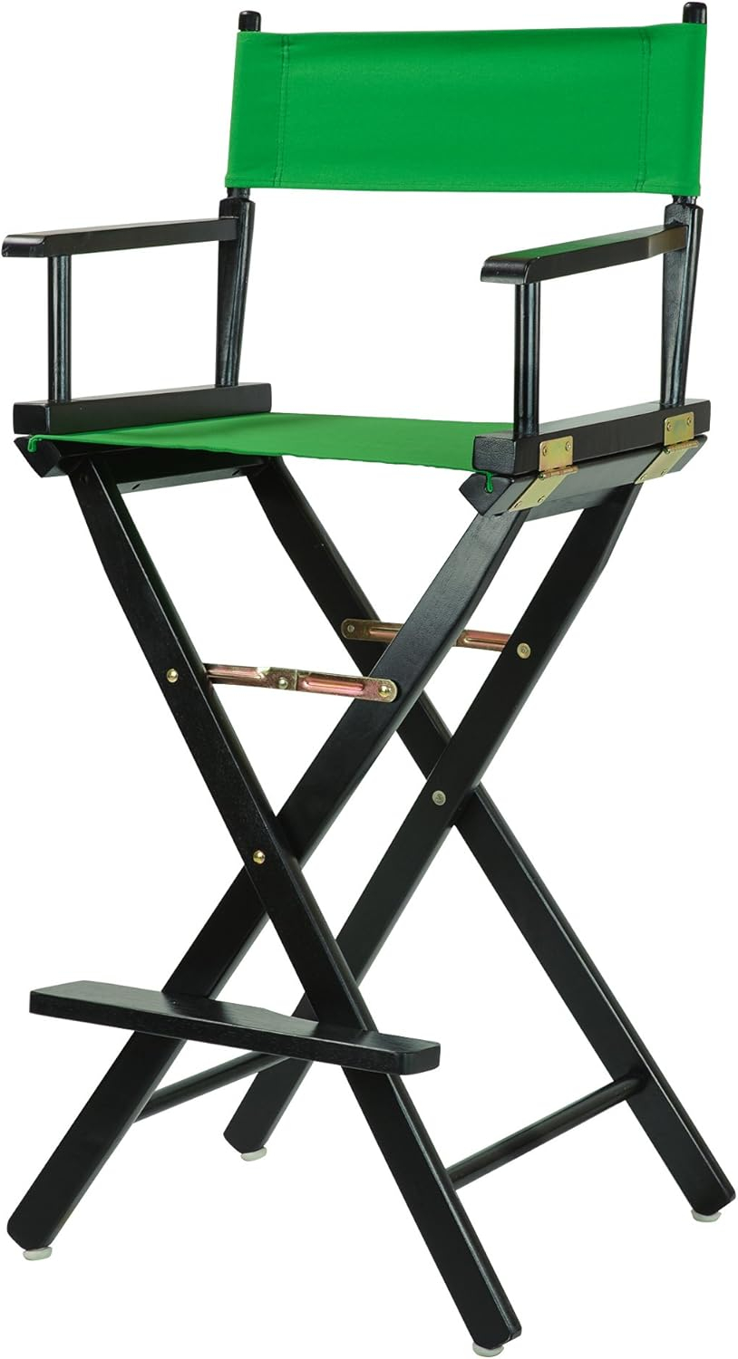 30" Director's Chair Black Frame-Green Canvas