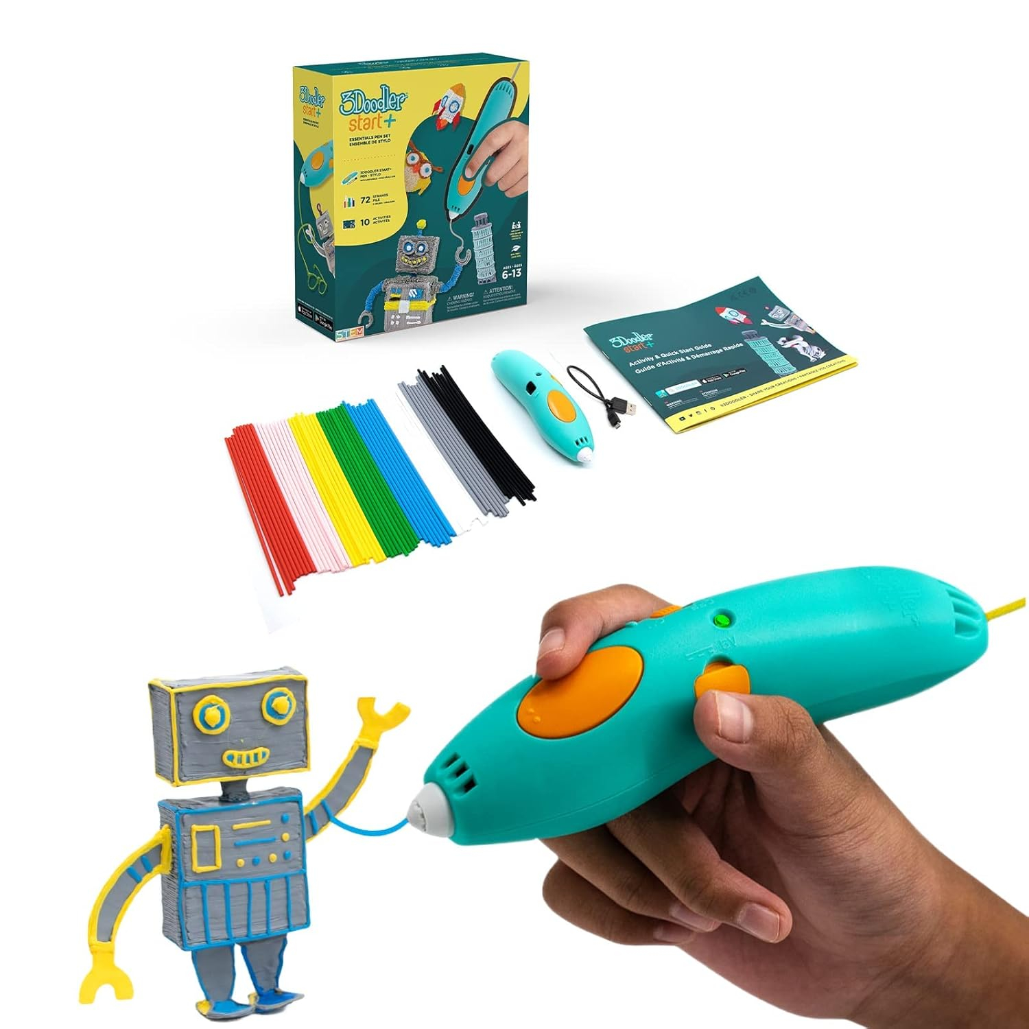 3Doodler Start+ Essentials (2021) 3D Pen Set for Kids, Easy to Use, Learn from Home Art Activity Set, Educational STEM Toy for Boys & Girls Ages 6+