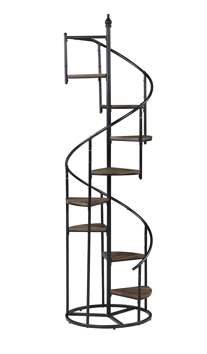 8-shelf Staircase Bookcase Rustic Brown and Black