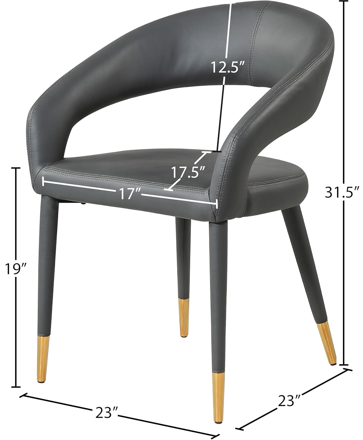 Meridian Furniture Destiny Grey Vegan Leather Dining Chair