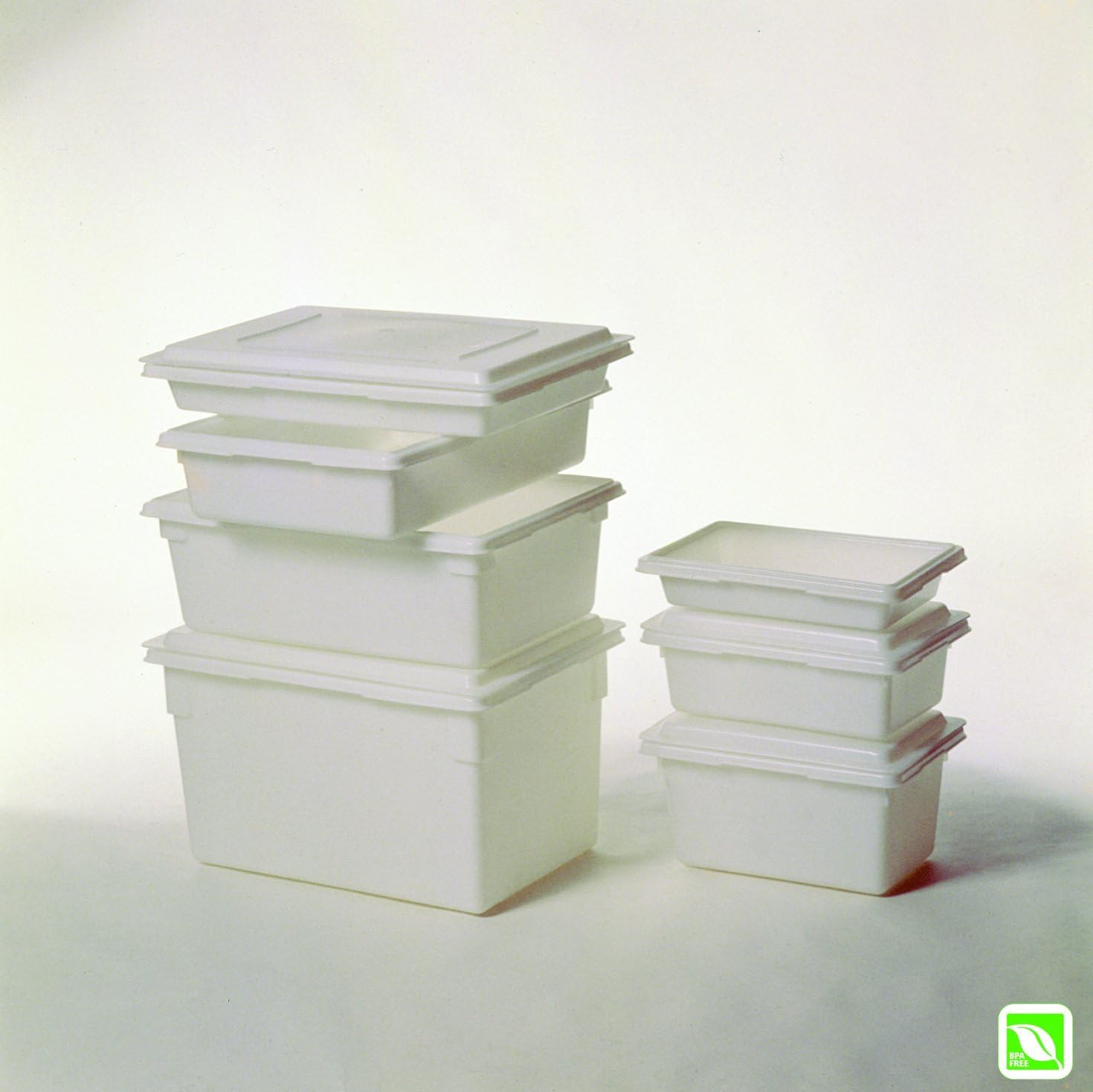 Rubbermaid White Plastic Box, 5 Gallon, 18 x 26 x 3-1/2, Lot of 6