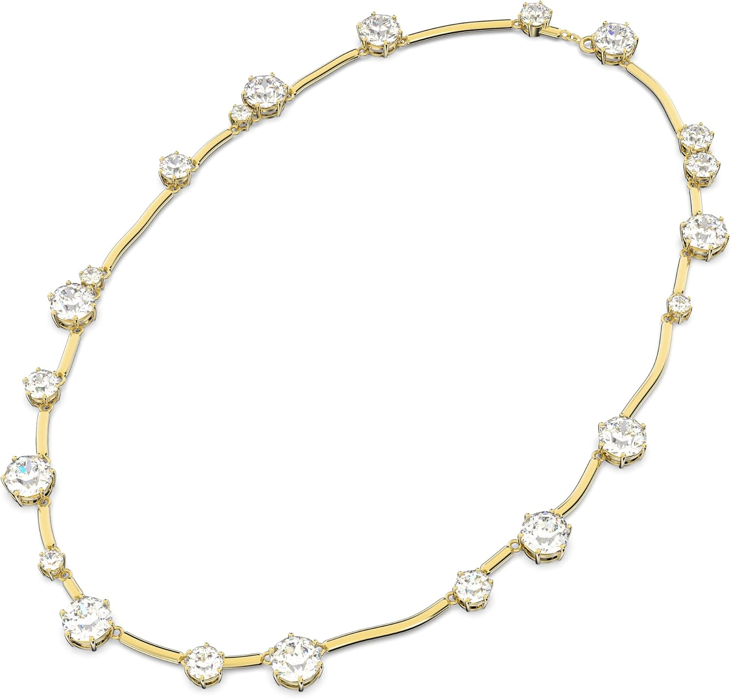 Swarovski Angelic Pendant with Circular Clear Crystal and Clear Crystal Pavé on a Rhodium Plated Chain