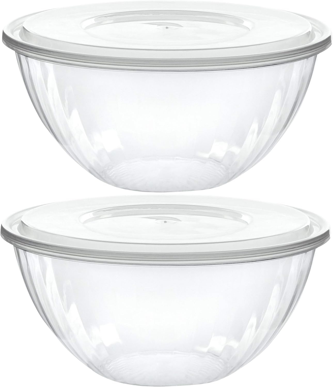PLASTICPRO Plastic Bowls with Lids 48 oz Disposable Containers with Lids, 2 Pack