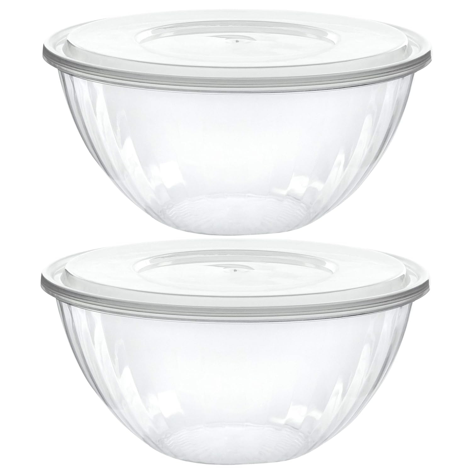 PLASTICPRO Plastic Bowls with Lids 48 oz Disposable Containers with Lids, 2 Pack
