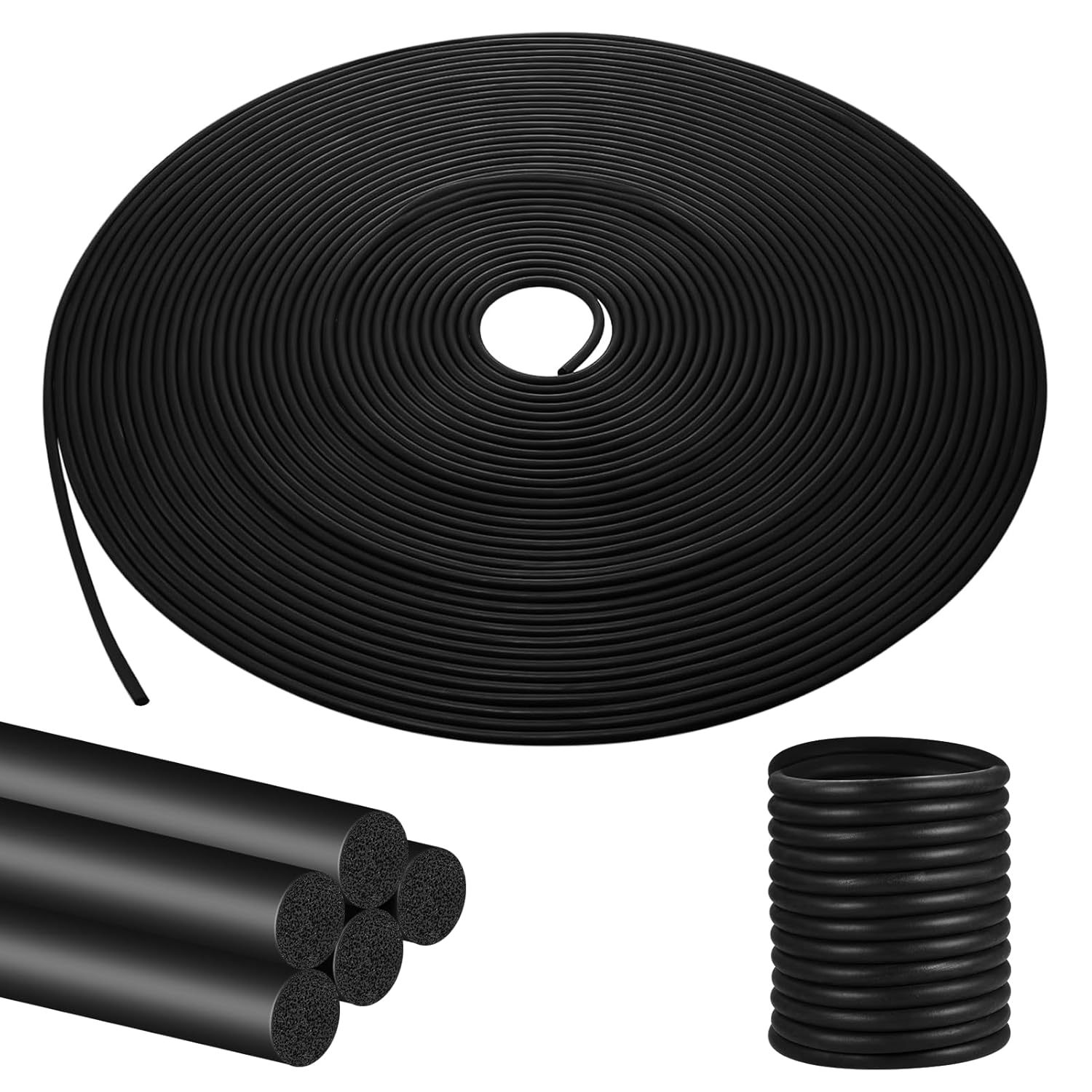 Frienda Backer Rod Foam Rubber Caulk Saver Concrete Expansion Joint Filler Weather Strip Seal for Gaps and Joints(Black, 1/4 Inch x 100 ft)