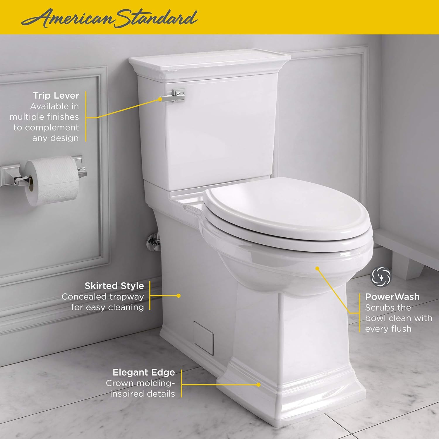 American Standard Town Square S Linen Elongated Chair height Soft Close 2-piece Toilet 12-in Rough-In WaterSense 1.28 GPF