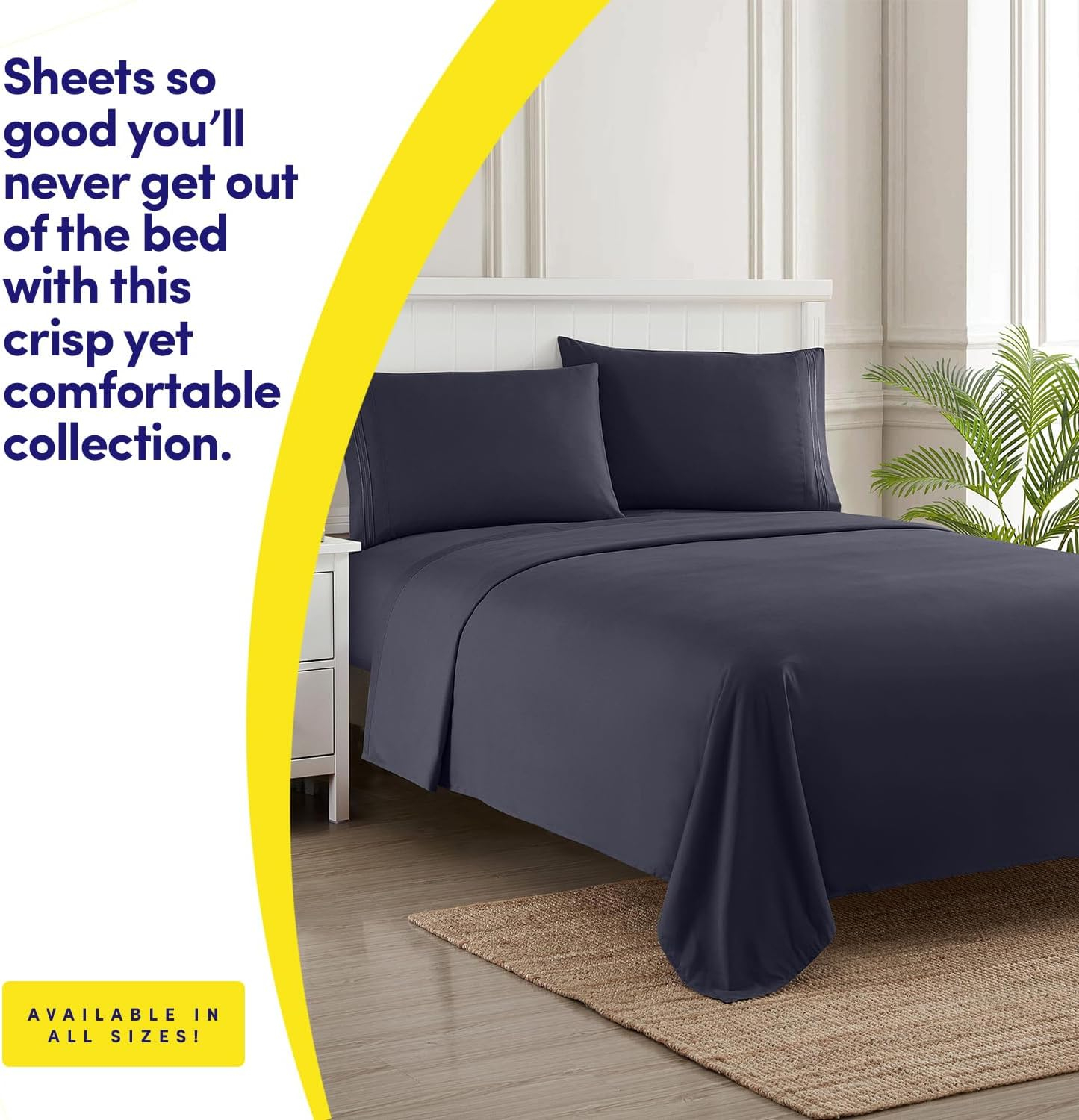 1500 Supreme Collection Queen Sheet Sets Navy Blue - Luxury Hotel Bed Sheets and Pillowcase Set for Queen Mattress - Extra Soft, Elastic Corner Straps, Deep Pocket Sheets, Queen Navy Blue