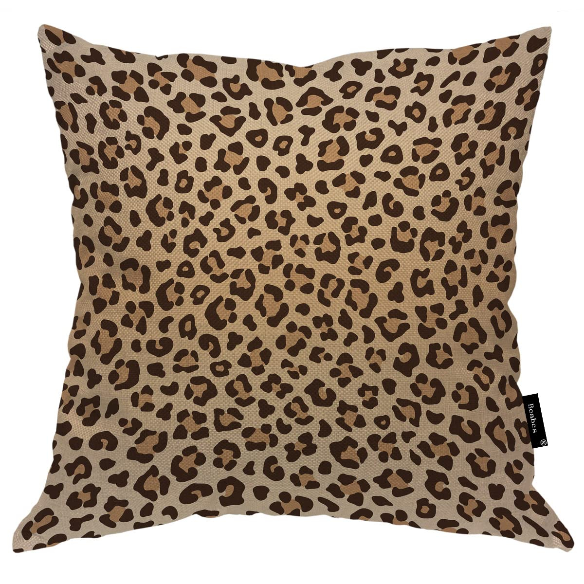 Leopard Throw Pillow Cover,Animal Leopard Print Soft Square Cushion Case Covers Home Decor for Couch Sofa Bedroom Car Office 18x18 Inch Pillowcases