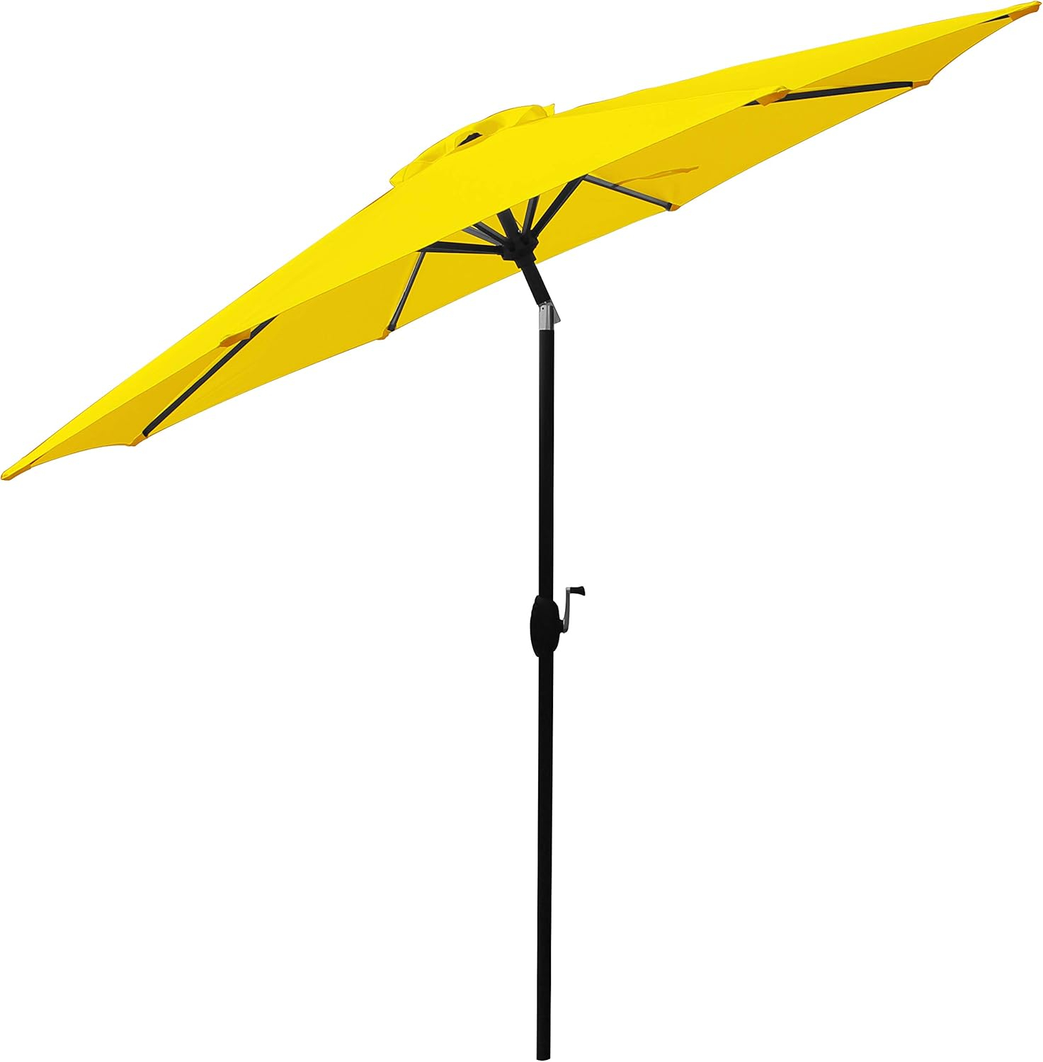 Bond MFG Aluminum 7.9' Sunflower Yellow Octagon Tilting Market Patio Umbrella