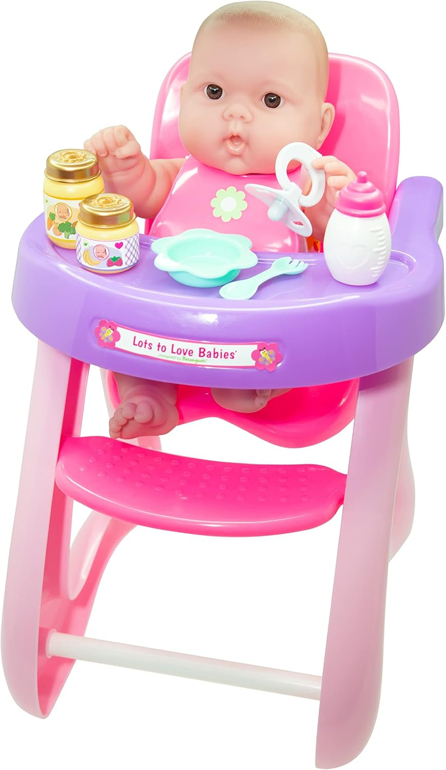 JC Toys, Lots to Love Babies 14 inches Baby Doll with High Chair and Accessories- Designed by Berenguer