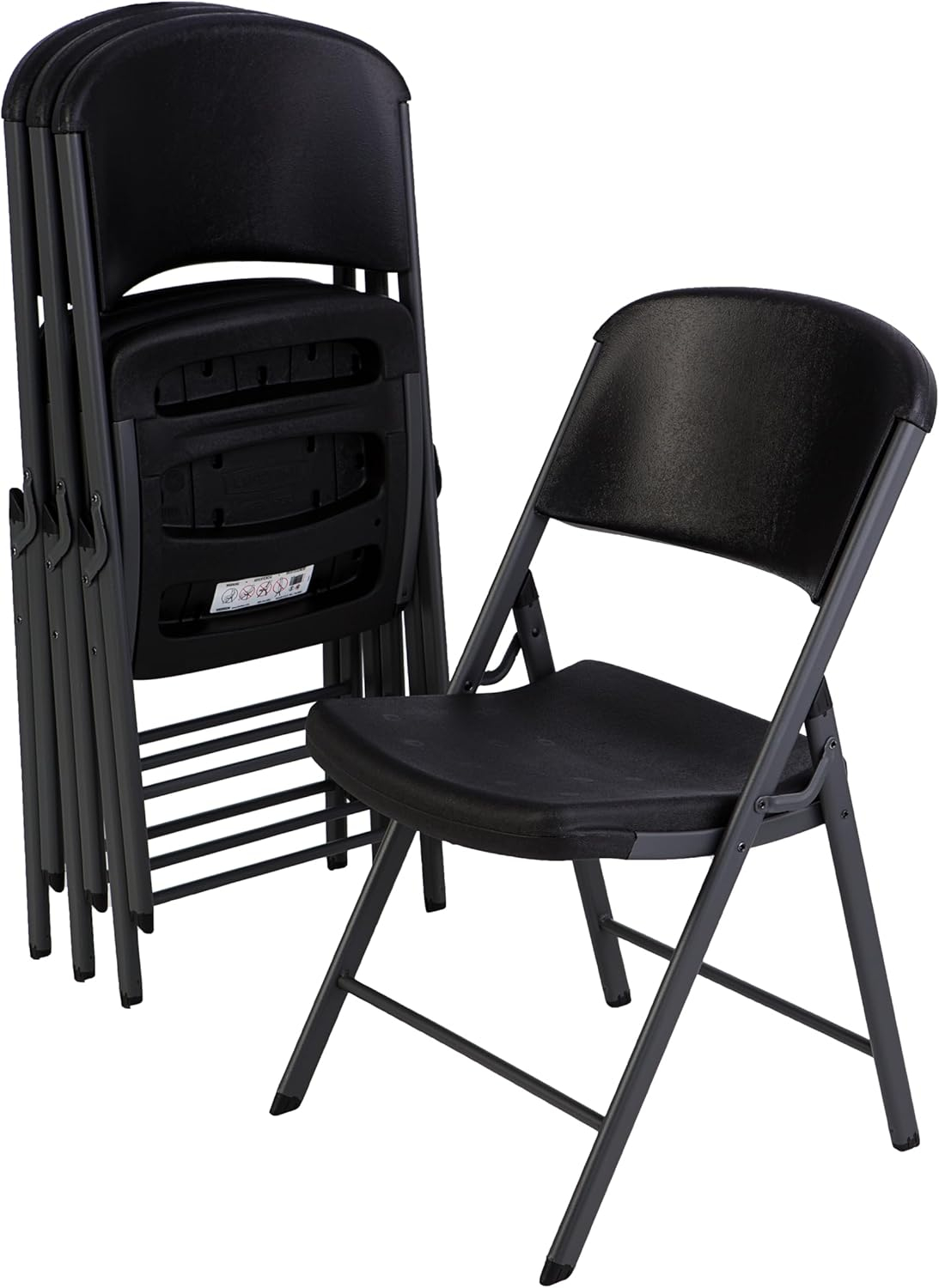 Lifetime Folding Chair, Indoor/Outdoor Commercial, Adult, Black, 4 Pack (80187)