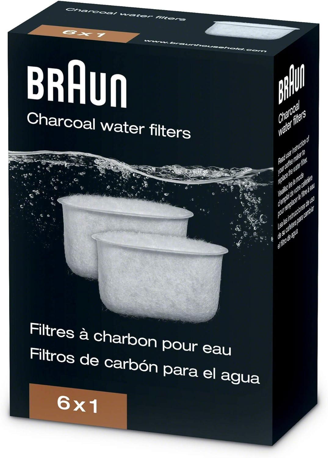 Braun Charcoal Water Filter for BrewSense Drip Coffee Makers