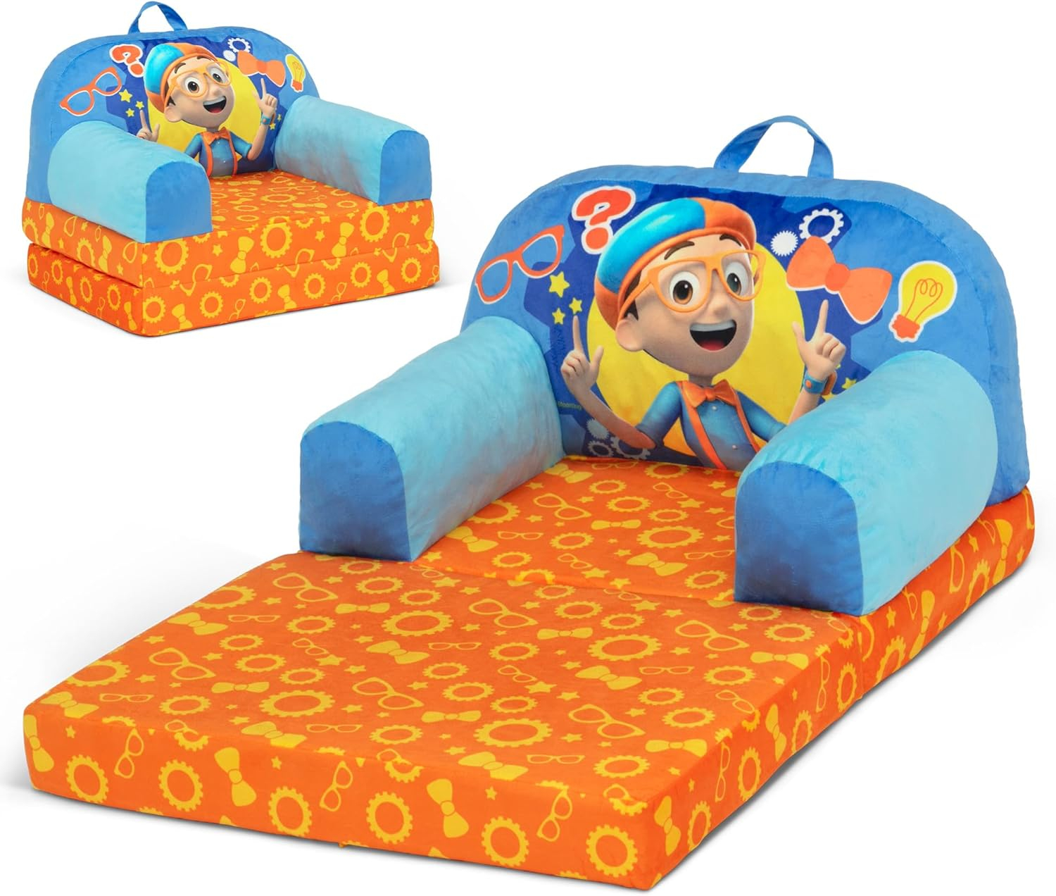 Blippi Cozee Buddy Flip-Out Chair by Delta Children, Blue