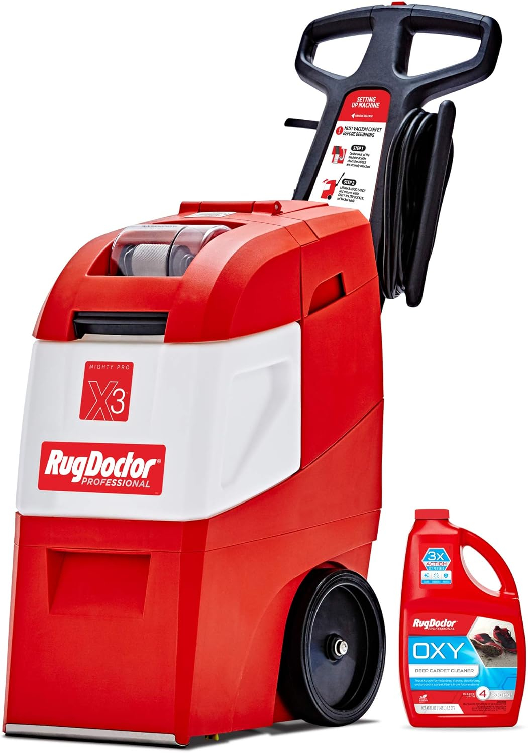 Rug Doctor X3 Commercial Carpet Cleaner - Pro Oxy Pack, Includes 48 oz. Oxy Cleaner