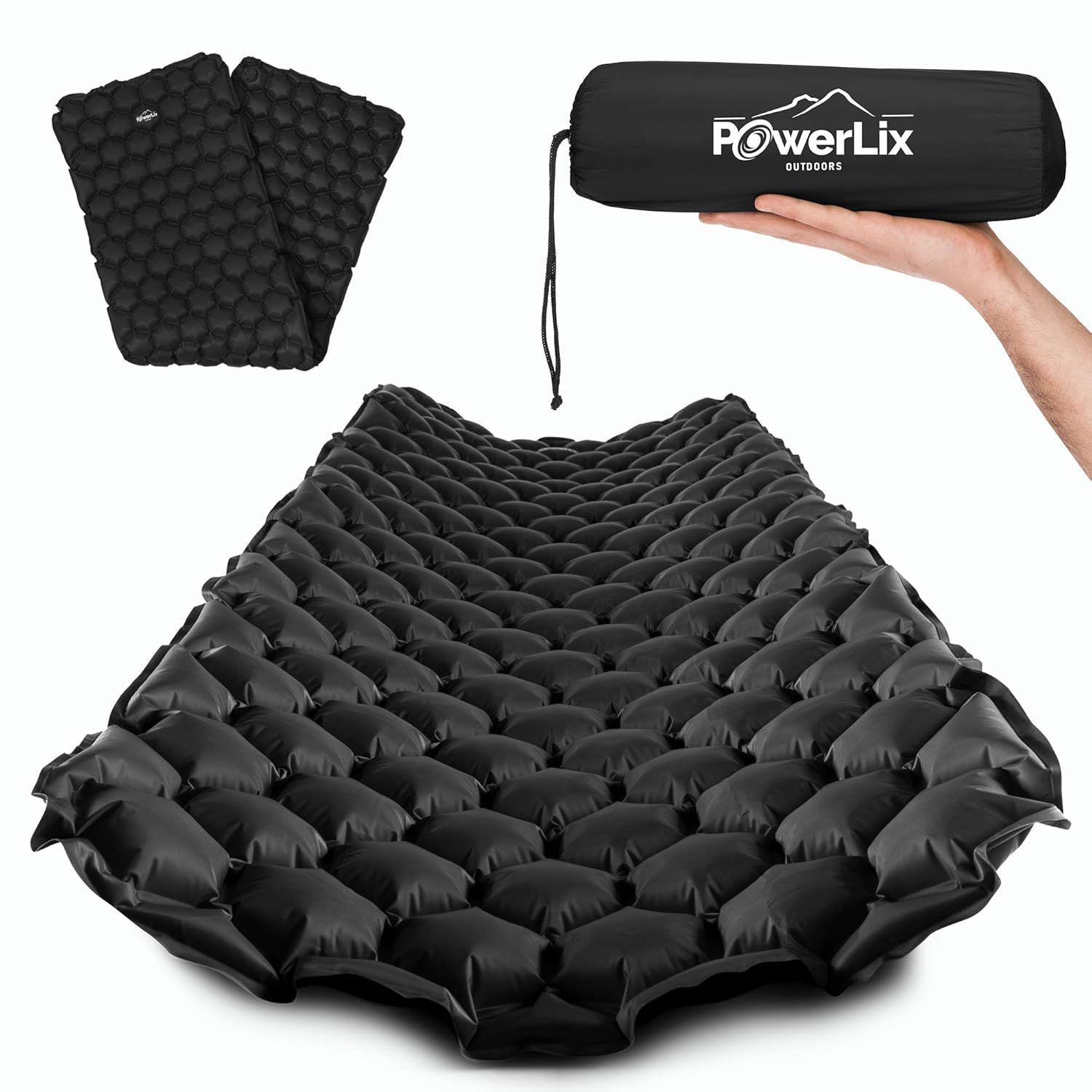 POWERLIX Ultralight Sleeping Pad for Camping with Inflating Bag– Compact Lightweight Camping Mat, Outdoor Backpacking Hiking Traveling Airpad Camping Air Mattress Sleeping Mat