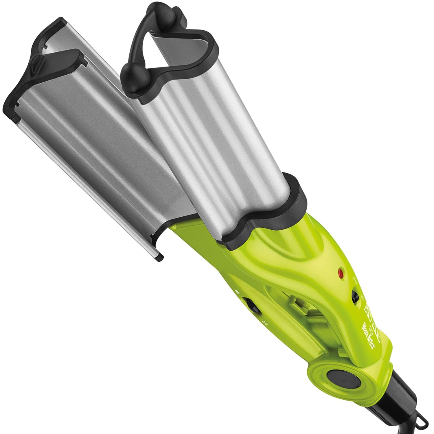 Green Double Barrel Ceramic Tourmaline Hair Waver