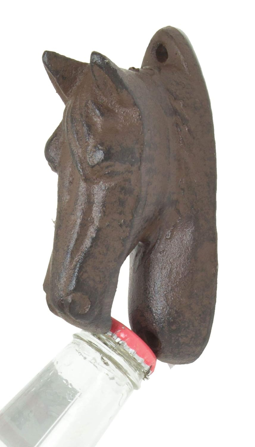 Cast Iron Western Cowboy Country Rustic Horse Head Wall Beer Bottle Cap Opener