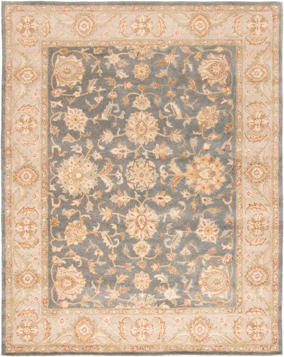 Antiquity Blue and Beige Handmade Wool Area Rug 11' x 17'