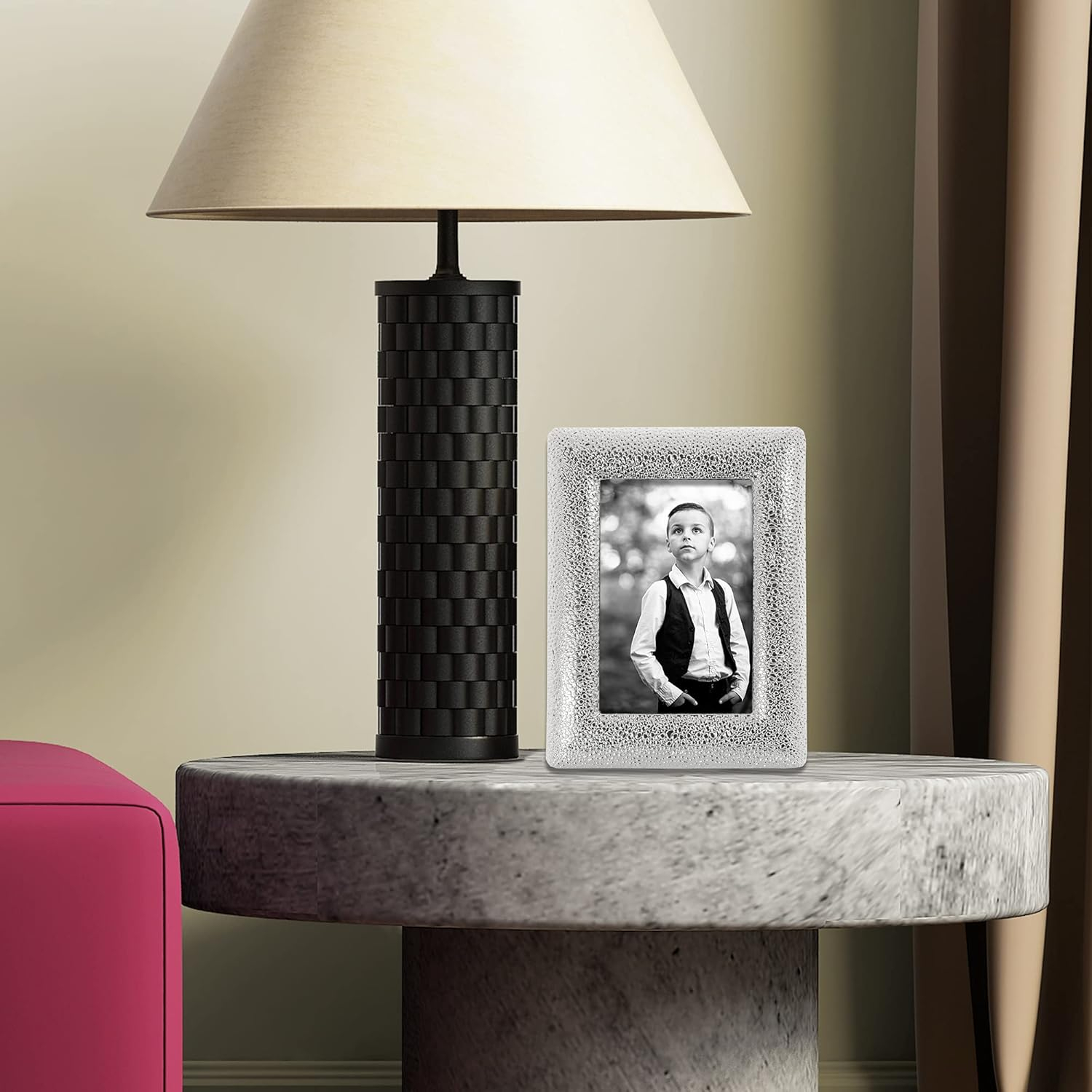 Silver Metal Picture Frame - Pebble Design 4x6