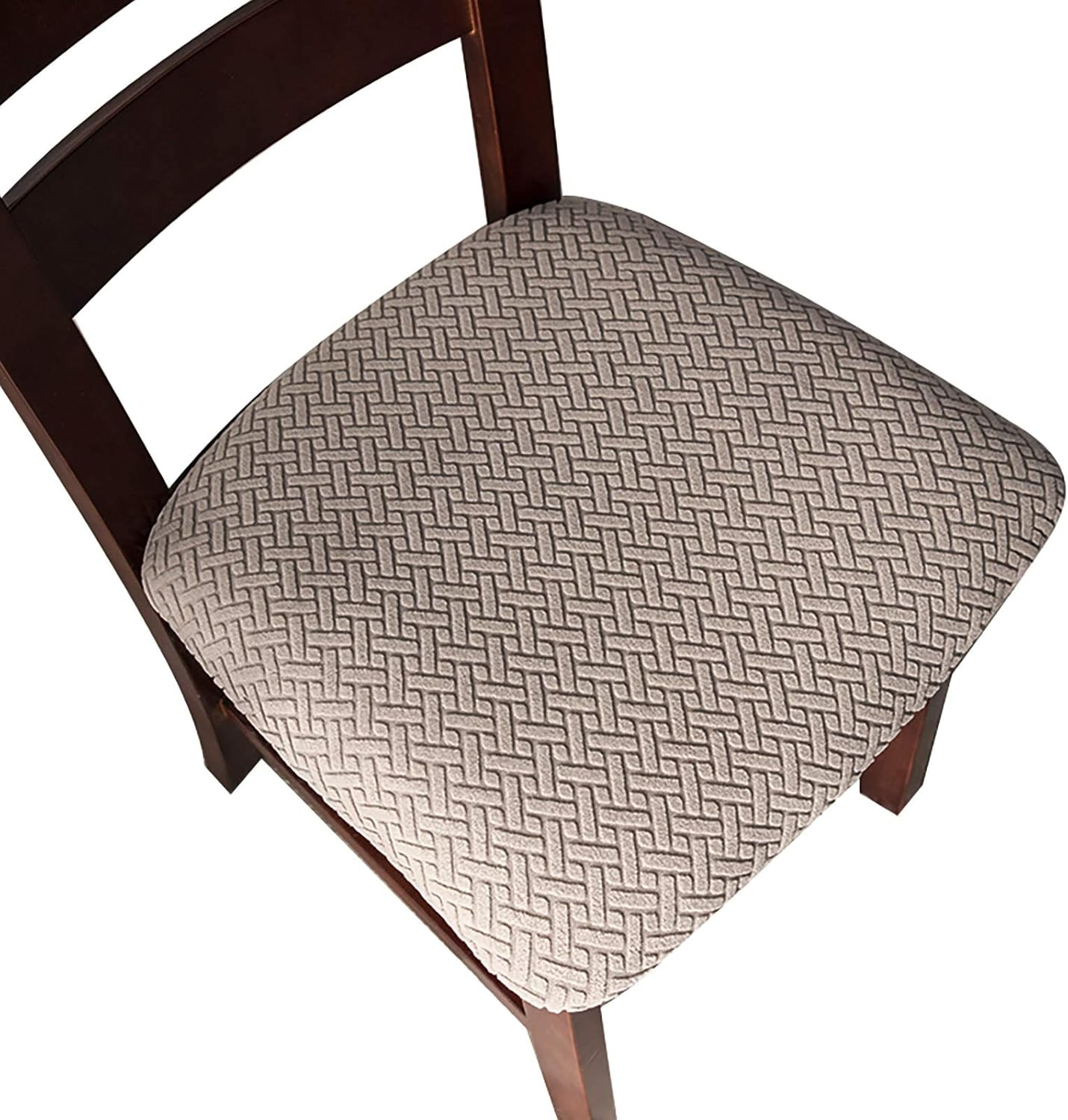 Genina Seat Covers for Dining Room Chair Seat Slipcovers Kitchen Chair Covers(Set of 4,Taupe)