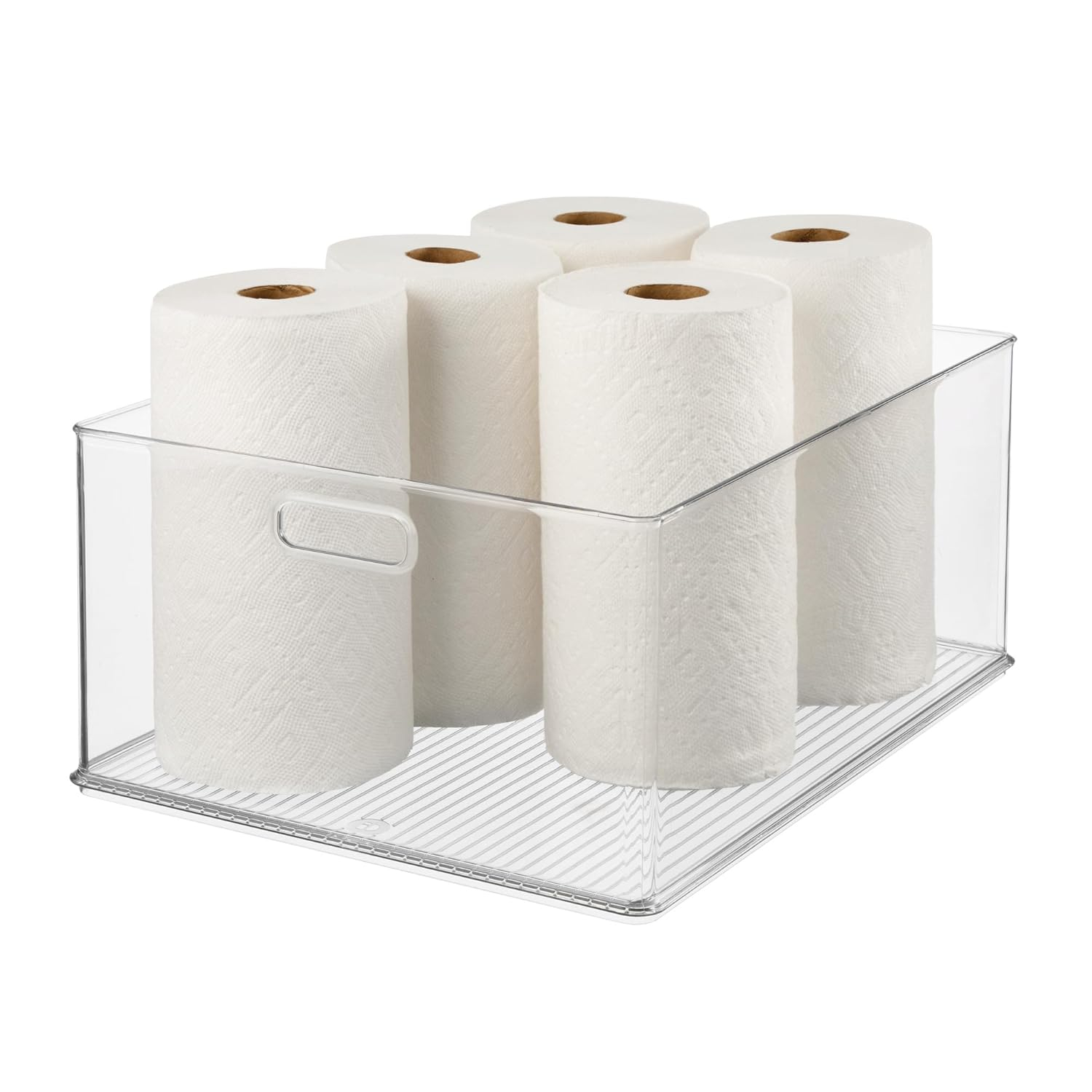 iDesign Plastic Stackable Storage Bin, 18" L X 13.91" W X 8.5" H, Clear