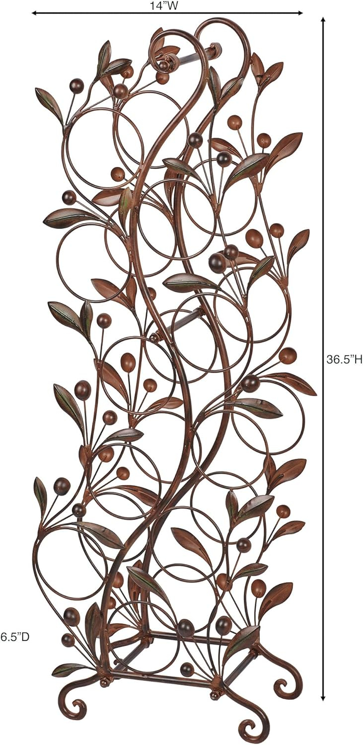 Touch of Class Catalonia Floor Wine Rack Brown - Made of Metal - Painted by Hand