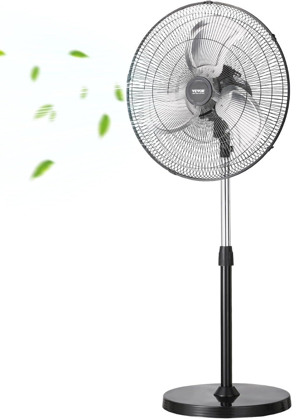Vevor GYLSFS16INCH0LFIYV1 16 in. 3-Speed Industrial Pedestal Fan Oscillating Height Adjustable - Silver